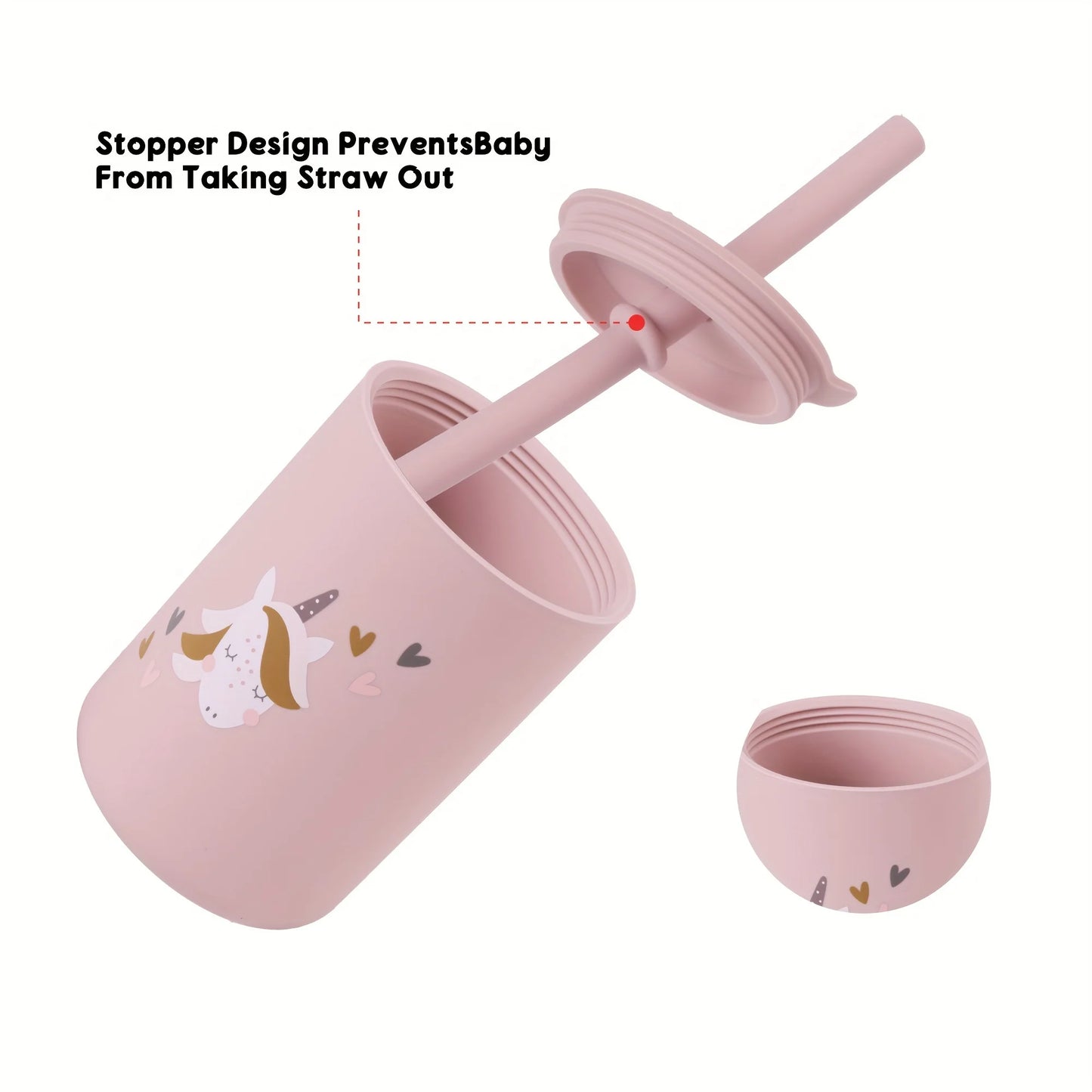 Silicone Baby Feeding Drinkware Straw Cup kid Learning Feeding Bottle Anti-Hot Leakproof Silicone Tableware Toddler Water Bottle