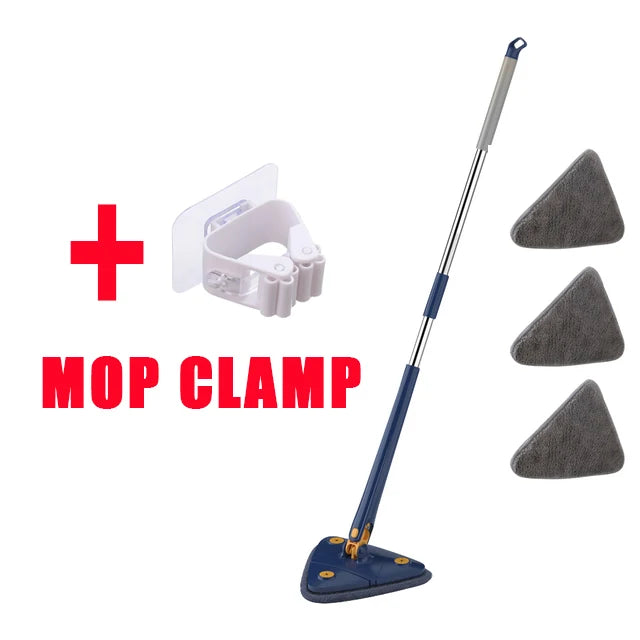 NEW Extended Triangle Mop 360 Twist Squeeze Wringing XType Window Glass Toilet Bathrrom Floor Household Cleaning Ceiling Dusting