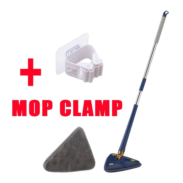 NEW Extended Triangle Mop 360 Twist Squeeze Wringing XType Window Glass Toilet Bathrrom Floor Household Cleaning Ceiling Dusting