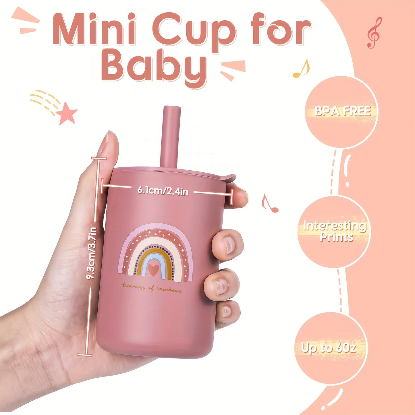 Silicone Baby Feeding Drinkware Straw Cup kid Learning Feeding Bottle Anti-Hot Leakproof Silicone Tableware Toddler Water Bottle