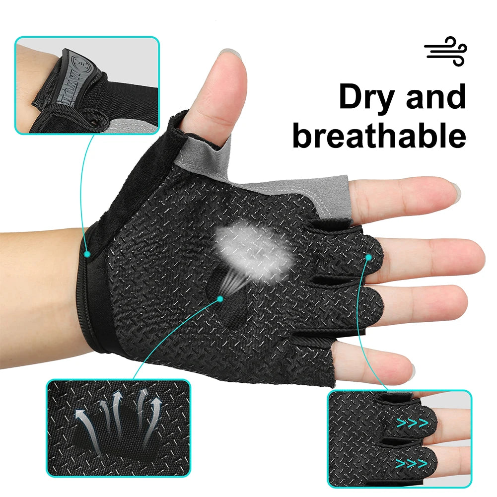 Half Finger Gloves Anti-Slip Anti-sweat Gym Fitness
