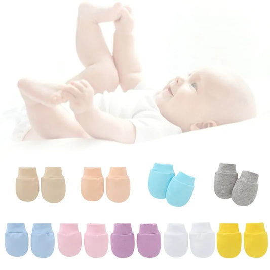 2Pcs Baby Anti Scratching Soft Cotton Gloves Newborn Protection Face Scratch Mittens Infant Handguard Supplies