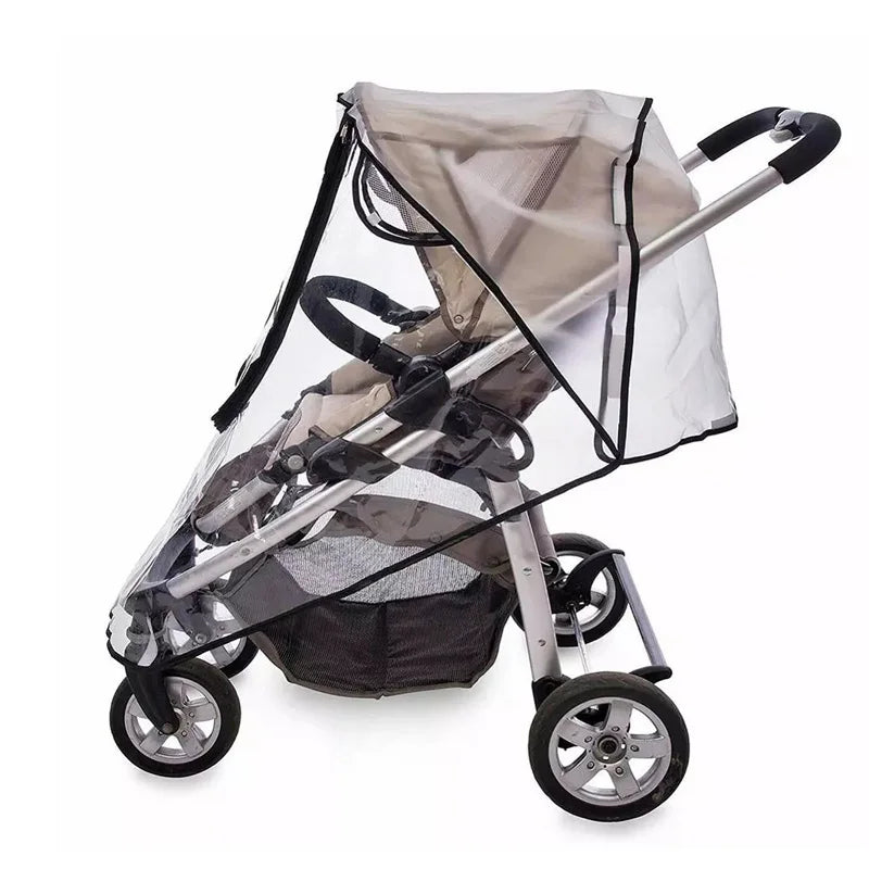 EVA Baby Stroller Accessories Waterproof Rain Cover Transparent Wind Dust Shield Zipper Open For Pushchairs Raincoat