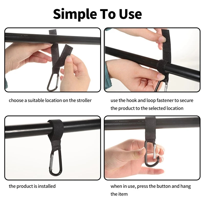 2PCS Baby Stroller Hook Shopping Pram Hook Props Multi Purpose Baby Stroller Accessories Hanger Metal Convenient Hook Dropship