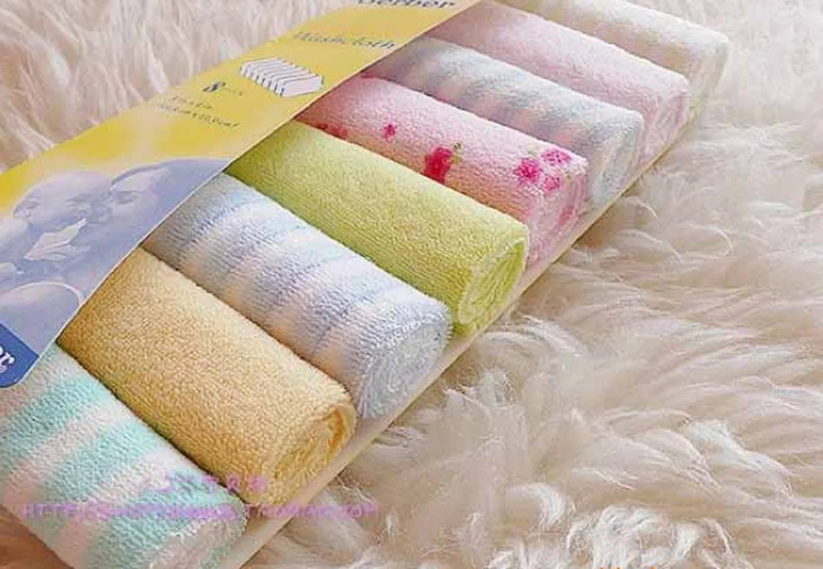 8pcs/pack Cotton Newborn Baby Towels 22.9*22.9CM Saliva Towel Nursing Towel Bibs Feeding Square Towels Handkerchief Small Towels