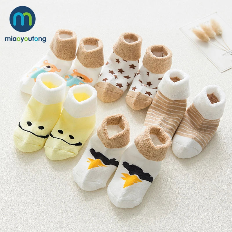 5 Pair High Quality Thicken Cartoon Comfort Cotton Newborn Socks Kids Boy New Born Baby Girl Socks Meia Infantil Miaoyoutong