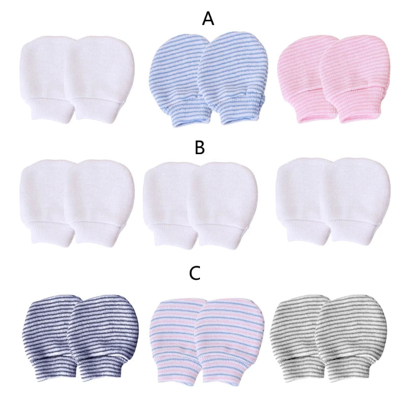 3 Pair/set Simple Cute Baby Knitting Mitten Newborn Anti-eat Hand Anti-Grab Face Protect Glove Baby Mitten