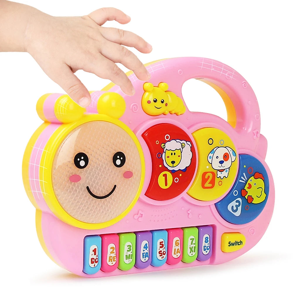 Kid Cartoon Piano Keyboard Game Electronic Multifunctional Toy Animal Sound Flashing Light Baby Instrument Educational Toys Gift