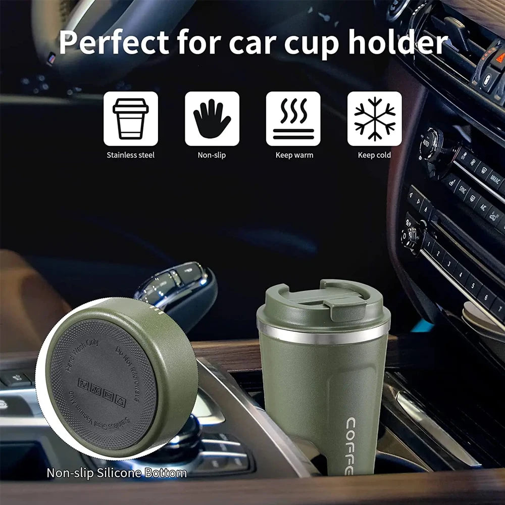 380ML/510ML Travel Coffee Mug Stainless Steel Thermal Mug Leakproof Tea Coffee Cup Car Vacuum Flasks Portable Insulated Bottles