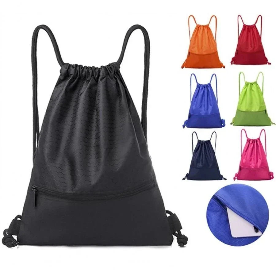 Outdoor Sports Drawstring Pocket Simple Backpack Men's and Women's Fitness Backpack Lightweight Basketball Bag Oxford Zipper Bag