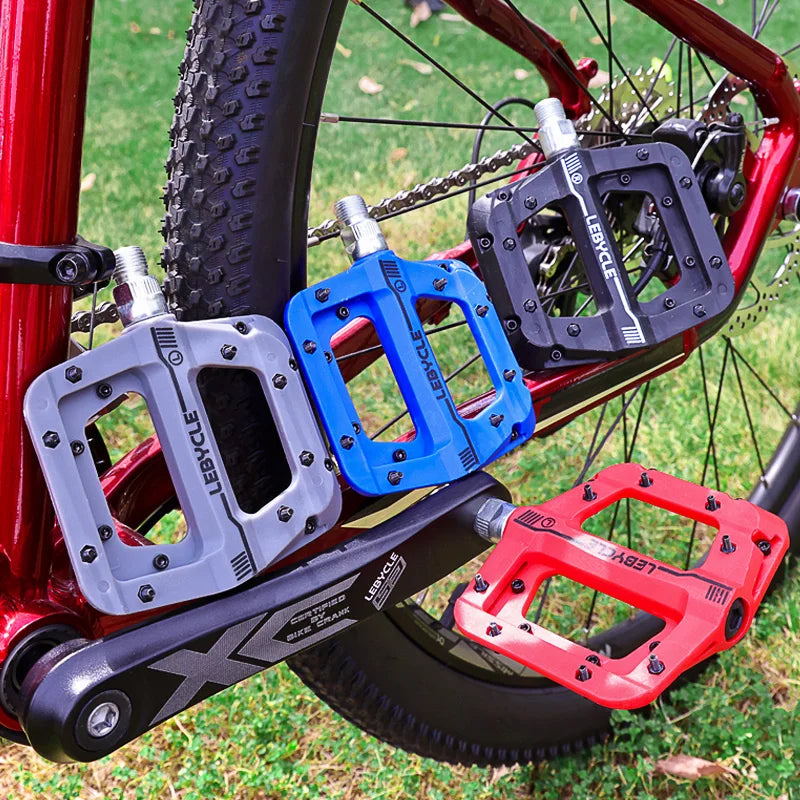 Lebycle MTB Bike Nylon Pedal Bearing Mountain Bike Pedals High-Strength Non-Slip Bicycle Pedals Bike Cycling Accessories