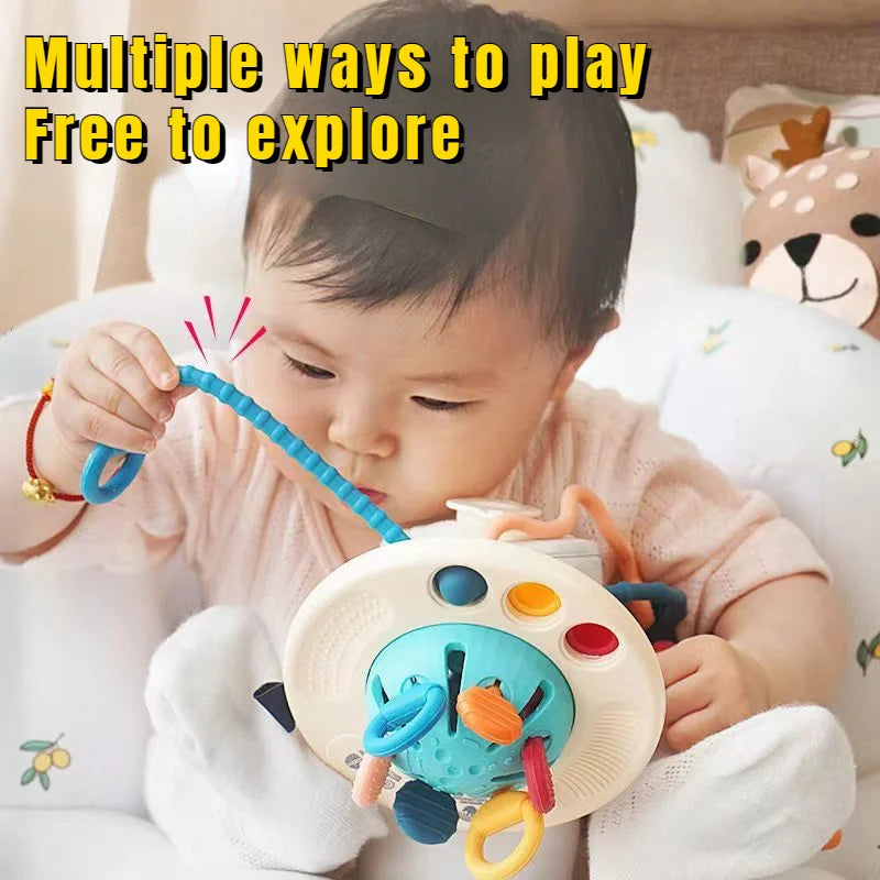 Baby Montessori Sensory Development Educational Toys Pull String Finger Grasp Training Early Learning Toy Teething BPA Free 1-3Y