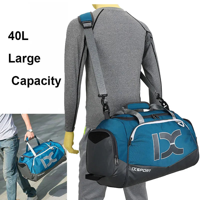 IX 40L Large Gym Bag Fitness Wet Dry Training Men Yoga For Shoes Travel Shoulder Handbags Multifunction Work Out Swimming Bag