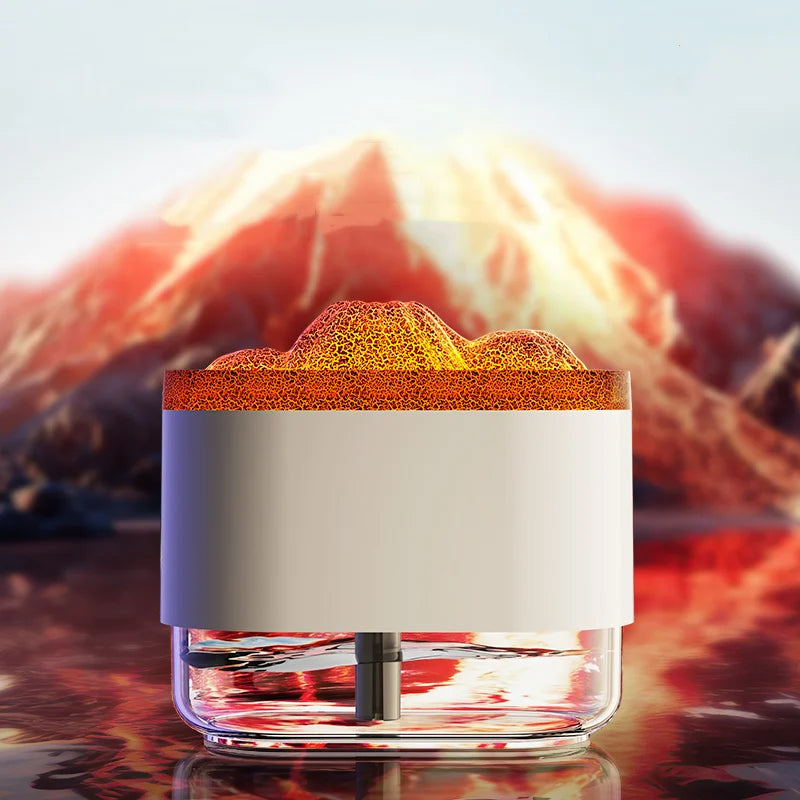 Volcano Humidifier Air Humidifier, Mini USB Humidifier With Simulated Flame Effect And Colorful Atmosphere Night Light