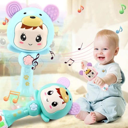 Light baby sound rattle changes with rhythm LED