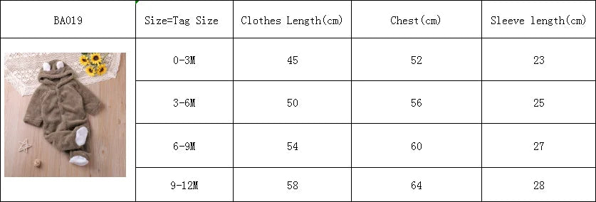 Autumn Cartoon Style Winter Long Sleeve Baby Boys Girls Rompers Toddler Kids