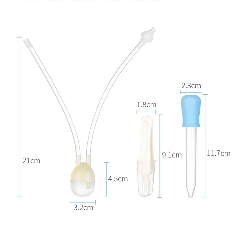 3pcs/box Newborn Baby Safety Nose Cleaner Kids Vacuum Suction Nasal Aspirator Set Infants Medicine Dropper Accessories Baby Care