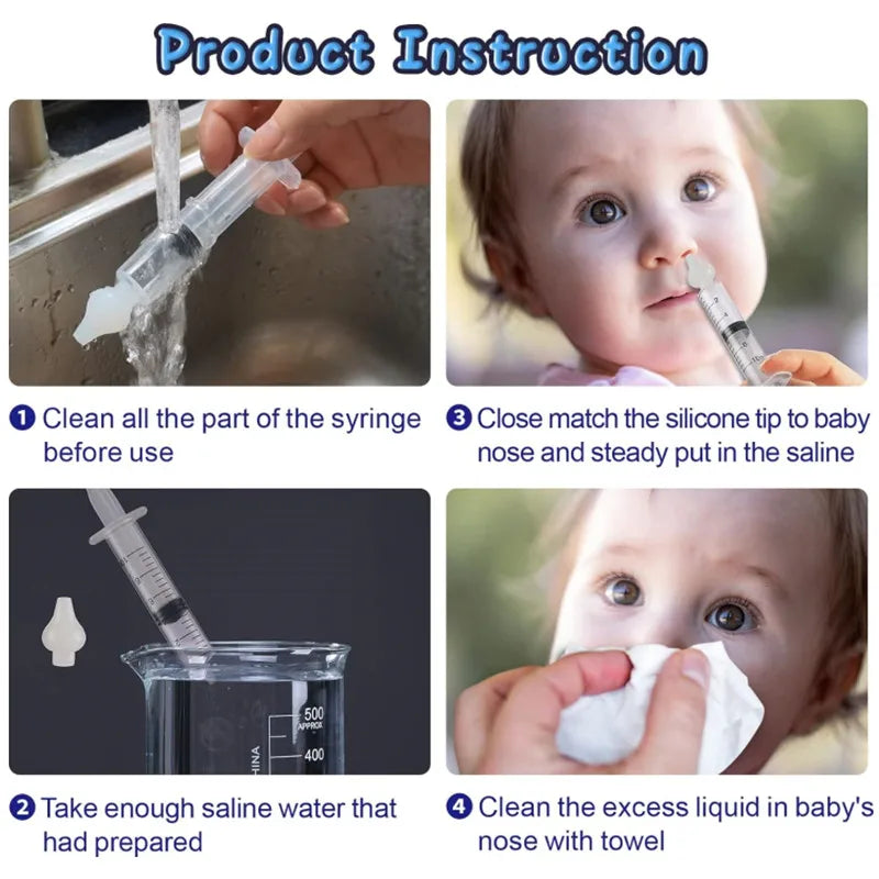 10ML/20ML Baby Nasal Aspirator Syringe Baby Nose Cleaner Rhinitis Nasal Washer Irrigator Needle Baby Nose Washing for Children