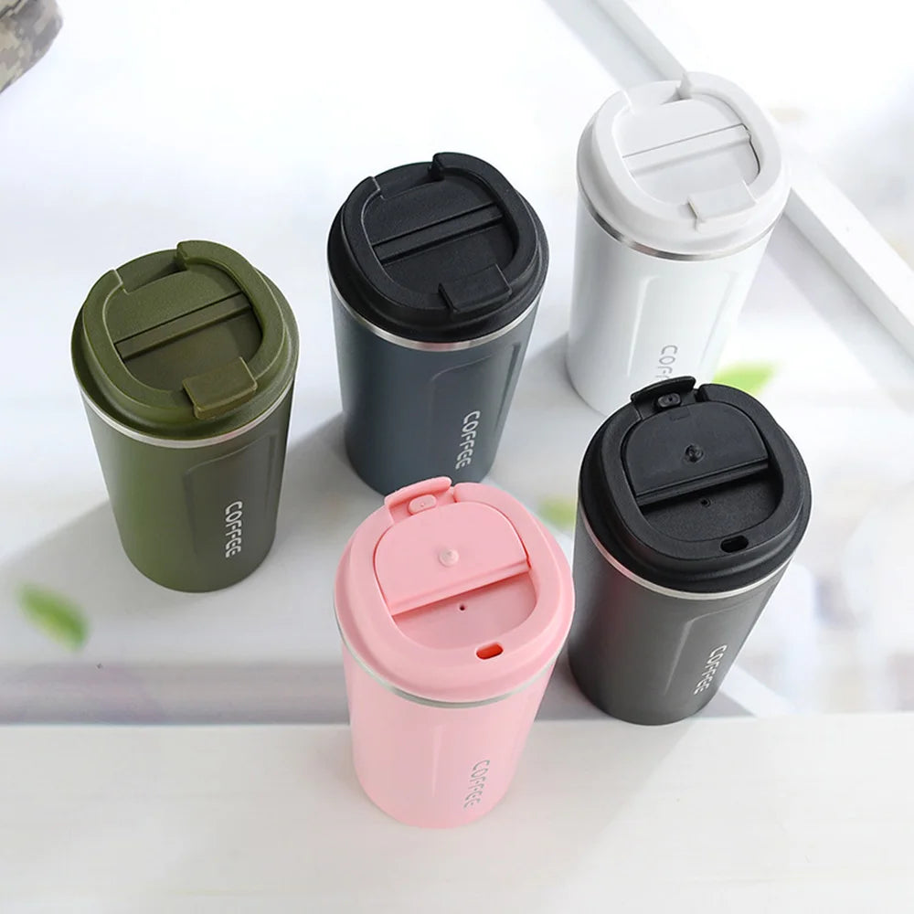 380ML/510ML Travel Coffee Mug Stainless Steel Thermal Mug Leakproof Tea Coffee Cup Car Vacuum Flasks Portable Insulated Bottles