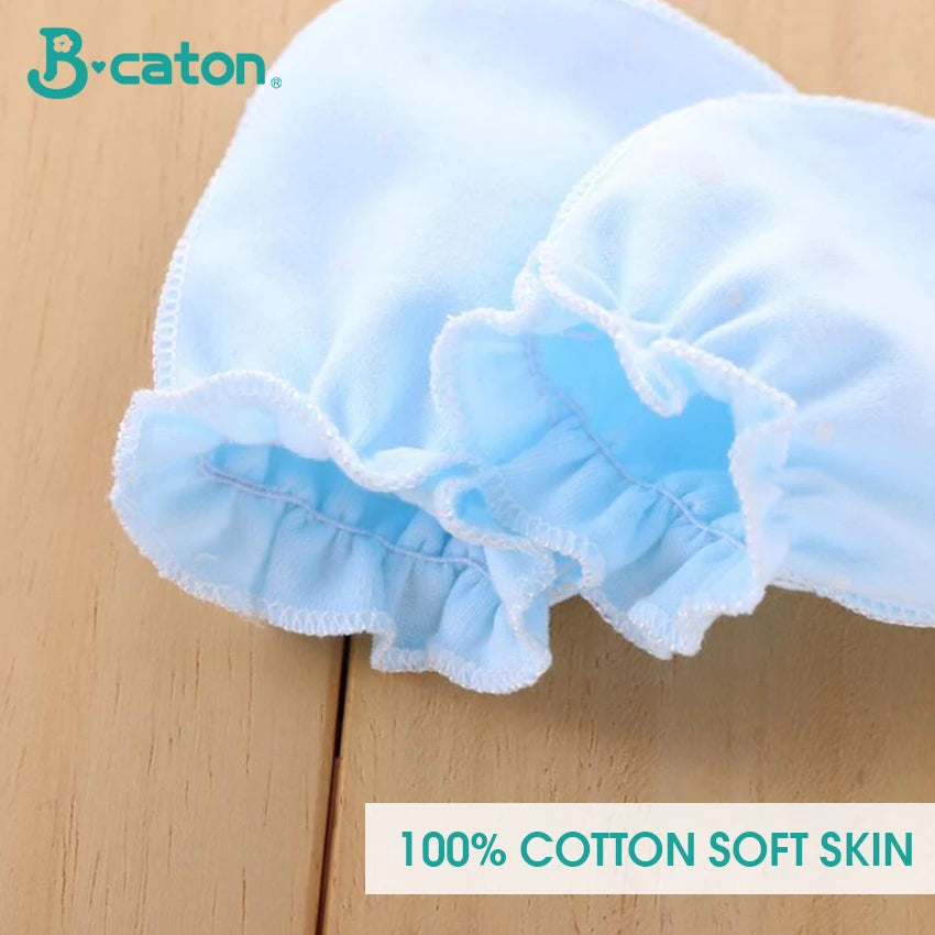 5Pairs Gloves Baby Cotton Protect Scratch Skin Anti-Grabbing Gloves Boys Girls Mittens Newborn Baby Soft Comfortable 0-6 Months