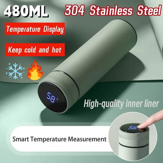 500ml Smart Water Bottle Stainless Steel Thermos Temperature Display Leakproof Vacuum Flasks Coffee Cup Milk Mug