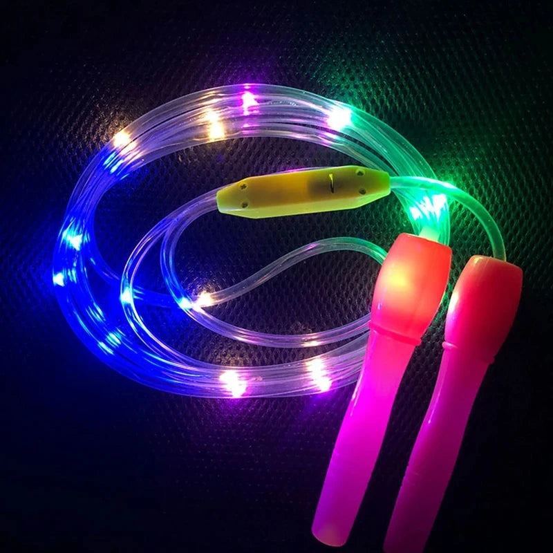 New Fun Fitness Jump Ropes LED Light Up Skipping Kids Luminous Home School Children Body Exercise Rope Color Random
