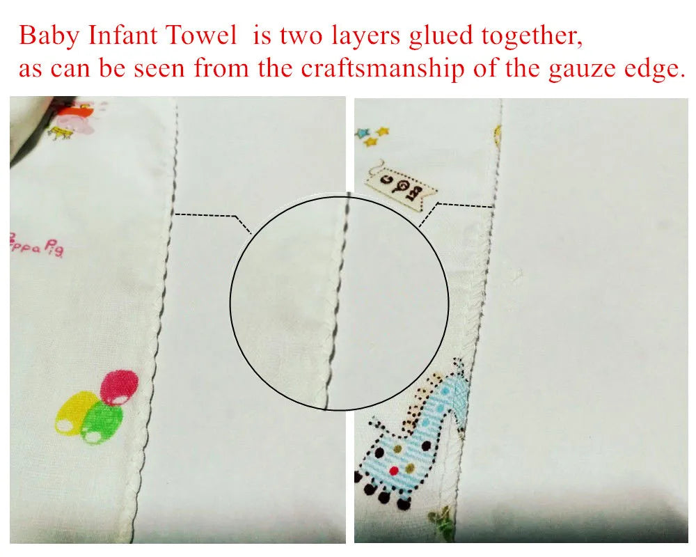 10Pcs Baby Infant Towel 25*25cm Muslin Towel Handkerchiefs Two Layers Wipe Towel