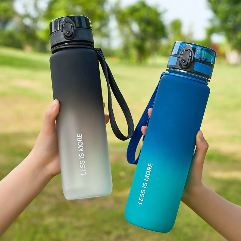 Portable Cup Gradient Color Leak-proof Plastic Water Bottle Large Capacity Outdoor Travel Sports Fitness Jugs Drinkware