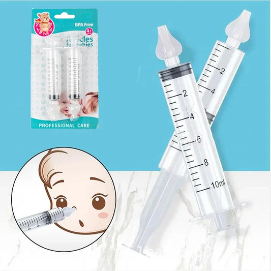 2pcs Baby Nose Washing for Children Baby Nose Cleaner Rhinitis Nasal Washer Needle Tube 10ML Nasal Aspirator Cleaner Syringe