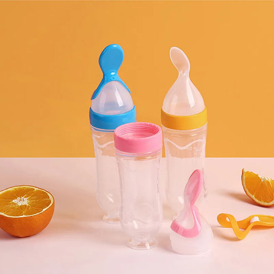 Squeezing Feeding Bottle Silicone Newborn Baby Training