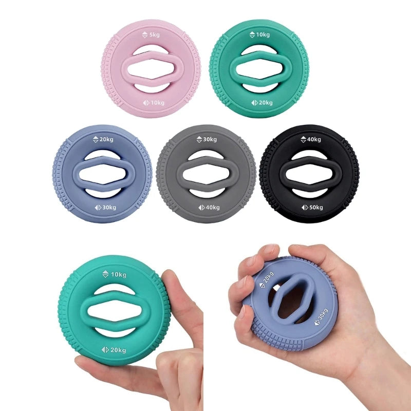 Hand Grip Strengthener Hand Finger Exerciser Forearm Rings Hand Exerciser Silicone Squeezer Grippers for Finger Physical 24BD