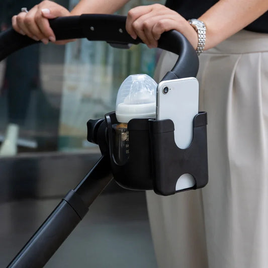 Stroller Cup Holder Universal 360° Rotatable Baby Stroller Accessories Travel  2 In 1 Phone Water Cup Milk Bottle Pram Cart Rack