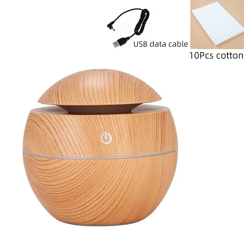 Home Wood Grain Air Humidifier Purifier Aroma Diffuser USB Ultrasonic Cool Mist Sprayer Essential Oil Fragrance