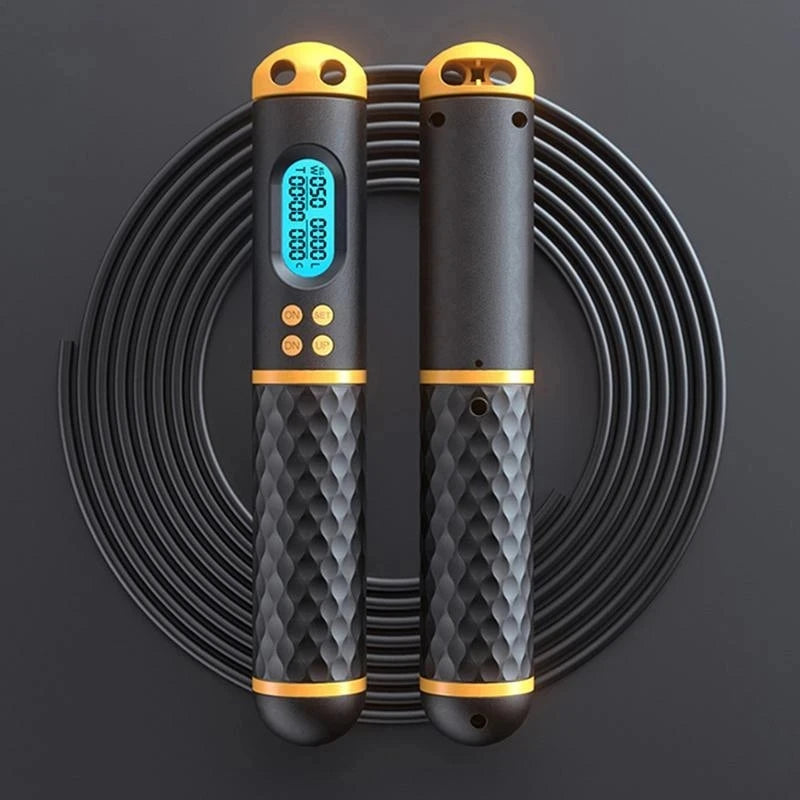 2 In 1 Multifun Speed Skipping Rope With Digital Counter Professional Ball Bearings And Non-slip Handles Jumps And Calorie Count