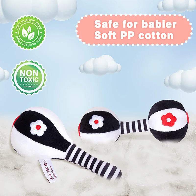 2PCS Baby Soft Rattles