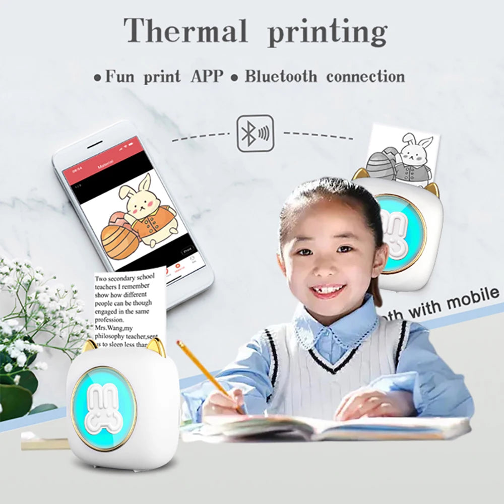 HD Mini Portable Printer Thermal Paper Universal 57mm Self-adhesive Paper Label Sticker For Phone Printing Picture Photo 2024