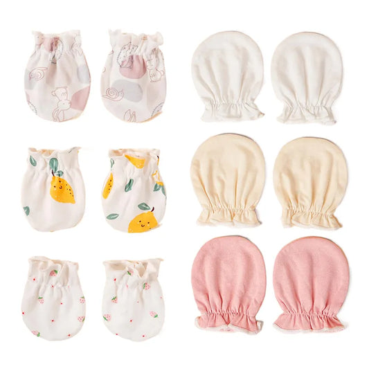 3 Pairs/Set Baby Cotton Soft Mitten Newborn Anti-eat Hand Anti-Grab Face Protect Glove Baby Mitten0-6M
