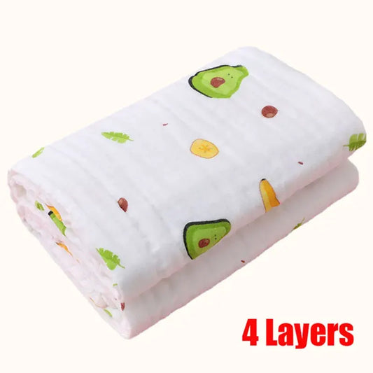 Baby Bath Towel Boy Girl Cotton Blanket For Newborn Bathrobe 4-Layer Gauze Washcloth Infant Swaddle