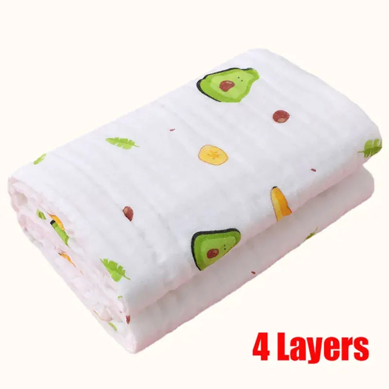 Baby Bath Towel Boy Girl Cotton Blanket For Newborn Bathrobe 4-Layer Gauze Washcloth Infant Swaddle