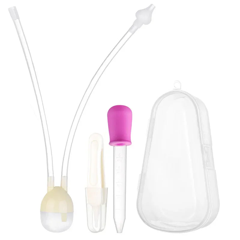 3pcs/box Newborn Baby Safety Nose Cleaner Kids Vacuum Suction Nasal Aspirator Set Infants Medicine Dropper Accessories Baby Care