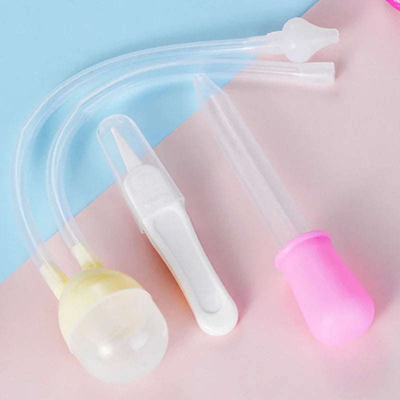 3pcs/box Newborn Baby Safety Nose Cleaner Kids Vacuum Suction Nasal Aspirator Set Infants Medicine Dropper Accessories Baby Care