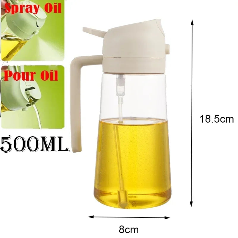 2 in 1 200/300/500ml Oil Spray for Kitchen Spray Oil Bottle Oil Washer Vinegar Soy Sauce Sprayer Containers  Washer