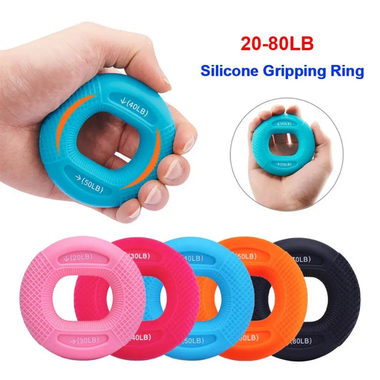 Silicone Adjustable Hand Grip 20-80LB Gripping Ring Finger Forearm Trainer Carpal Expander Muscle Workout Exercise Gym Fitness