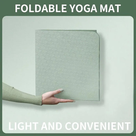 Foldable Yoga Mat Eco Friendly TPE Folding Travel Fitness Exercise Mat Double Sided Non-slip for Yoga Pilates & Floor Workouts