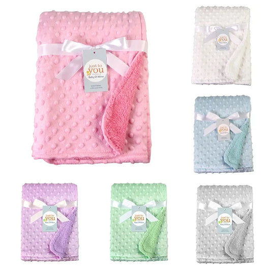 76*102CM Baby Blanket Warm Double Layer Swaddle Wrap Newborn Thermal Soft Bath Towel Baby Stroller Blanket Cover Sleepsack