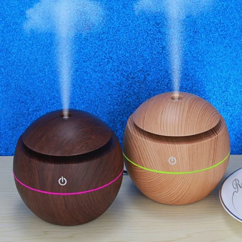 Wood grain vase humidifier Diffuser USB car office home colorful night light silent humidification