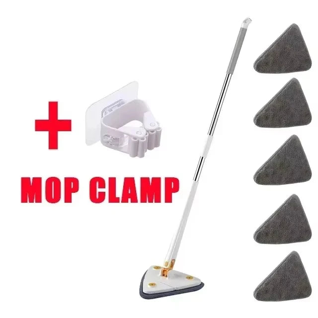 UNTIOR New Telescopic Triangle Mop 360° Rotatable Spin Cleaning Mop Squeeze Wet and Dry Use Water Absorption Home Floor Tools