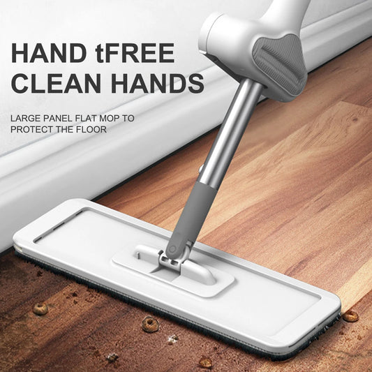 Hands Free Flatbed Mop Household Lazy Floor Mop Tool Large Cleaning Floor Mop Water Absorbing Mop Dry And Wet Dual-Purpose