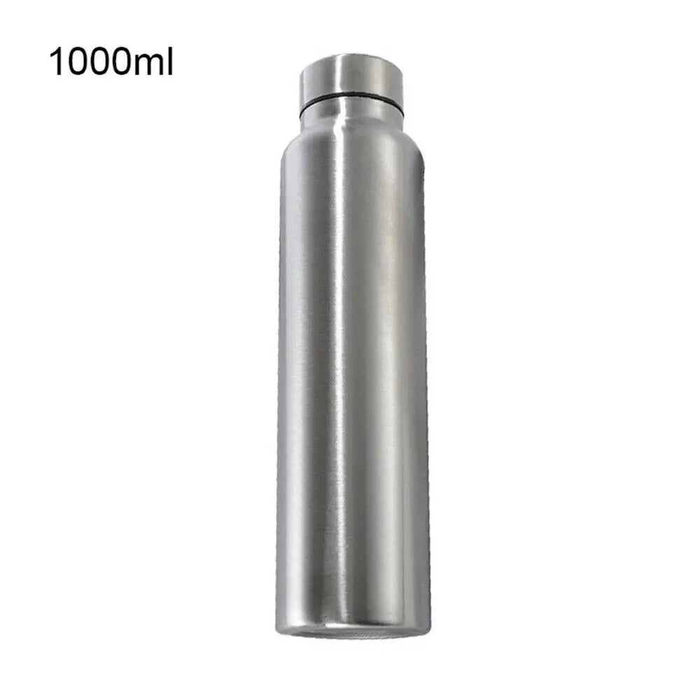 650ml/1000ml Stainless Steel Sport Water Bottle Single-layer Rugged Water Cup Metal Flask Drinkware Camping Sports Gym