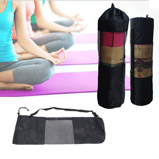 Convenience Black Yoga Backpack Yoga Mat Waterproof Backpack Carrier Mesh Adjustable Strap Sport Tool Gym Bags